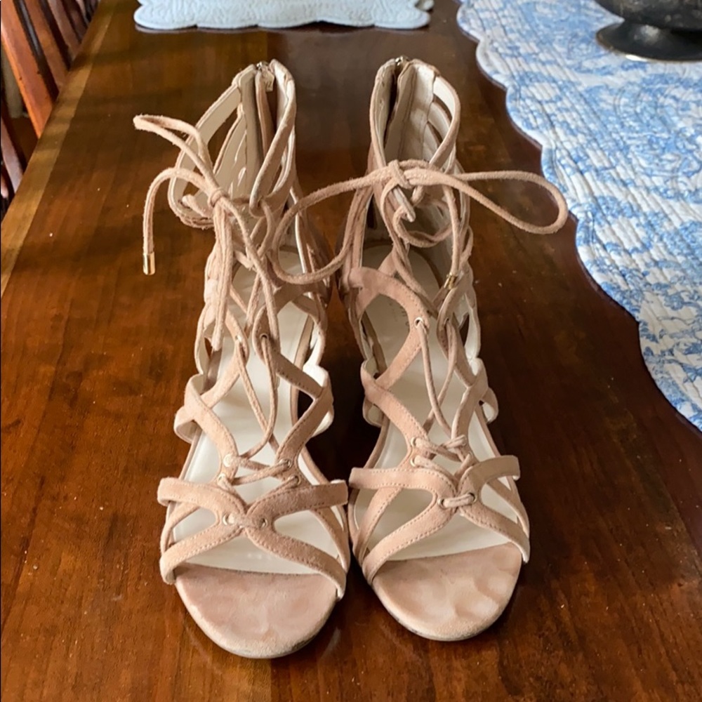 Kenneth Cole lace up Suede wedges.